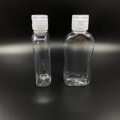 Flat 75ml Disposable Screw Cap Portable Hand Sanitizer Bottle